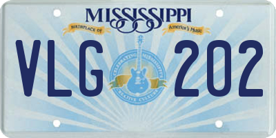 MS license plate VLG202
