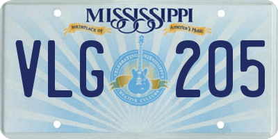 MS license plate VLG205
