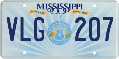 MS license plate VLG207