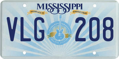 MS license plate VLG208