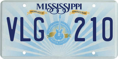 MS license plate VLG210