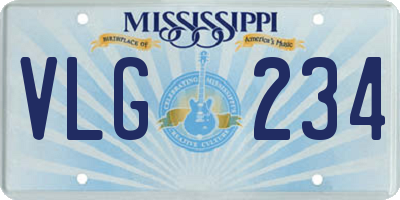 MS license plate VLG234
