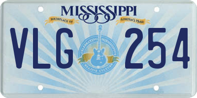 MS license plate VLG254