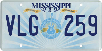 MS license plate VLG259