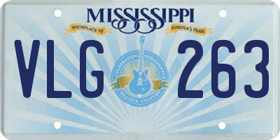 MS license plate VLG263