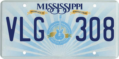 MS license plate VLG308