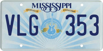 MS license plate VLG353