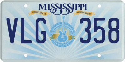 MS license plate VLG358