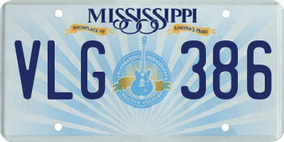 MS license plate VLG386