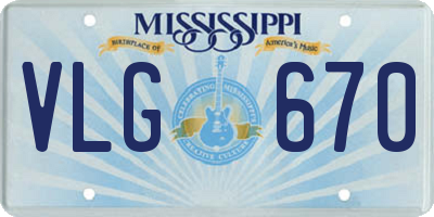 MS license plate VLG670