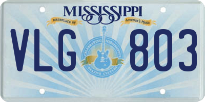 MS license plate VLG803