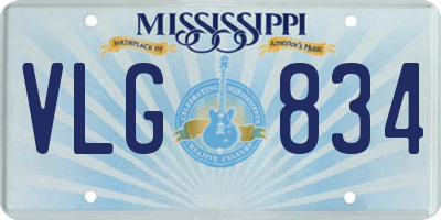 MS license plate VLG834