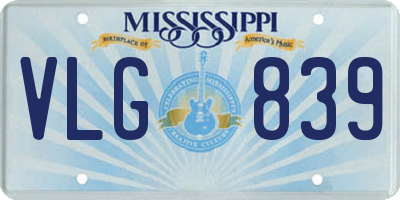 MS license plate VLG839