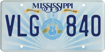 MS license plate VLG840