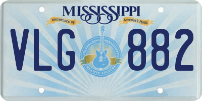 MS license plate VLG882