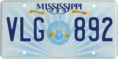 MS license plate VLG892