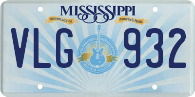 MS license plate VLG932