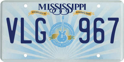 MS license plate VLG967