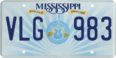 MS license plate VLG983