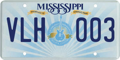 MS license plate VLH003