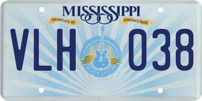 MS license plate VLH038