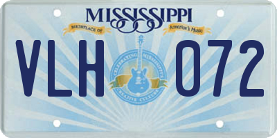 MS license plate VLH072