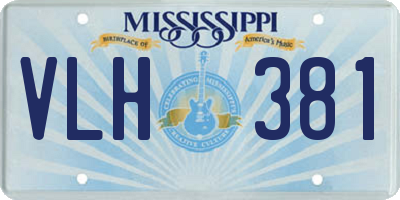 MS license plate VLH381