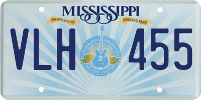 MS license plate VLH455