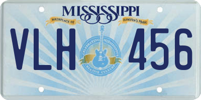 MS license plate VLH456