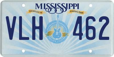 MS license plate VLH462