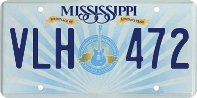 MS license plate VLH472