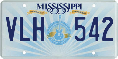 MS license plate VLH542