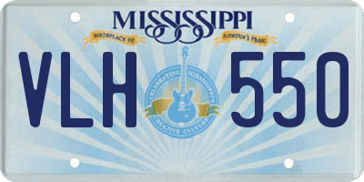 MS license plate VLH550