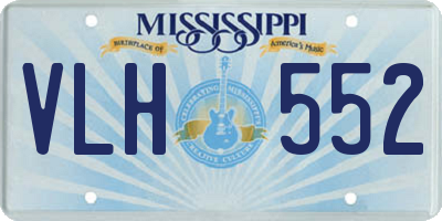 MS license plate VLH552