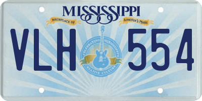 MS license plate VLH554