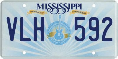 MS license plate VLH592