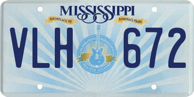 MS license plate VLH672