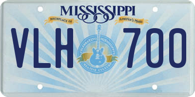MS license plate VLH700