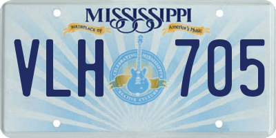 MS license plate VLH705