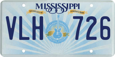 MS license plate VLH726