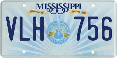MS license plate VLH756