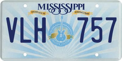 MS license plate VLH757
