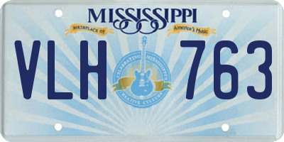 MS license plate VLH763