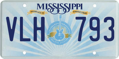 MS license plate VLH793