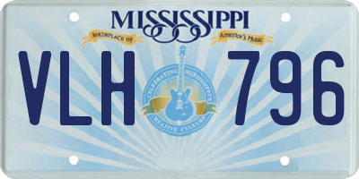 MS license plate VLH796