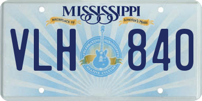 MS license plate VLH840