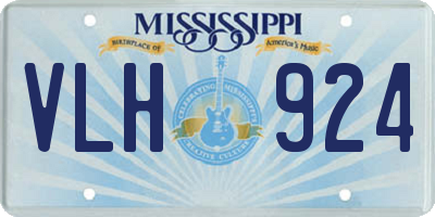 MS license plate VLH924