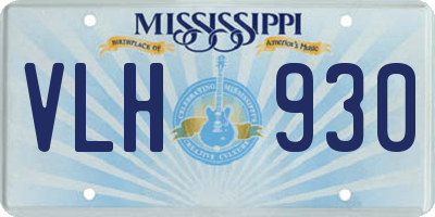 MS license plate VLH930
