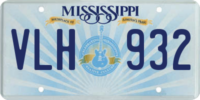 MS license plate VLH932