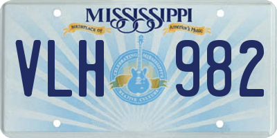 MS license plate VLH982